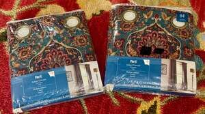 Pier 1 Imports Ankari Lined Grommet Curtain Panel, Teal, 50" x 84"; ONE Panel pe